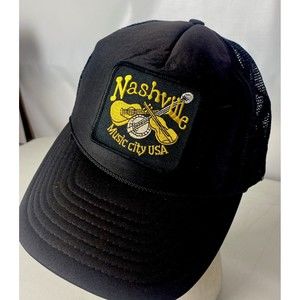 Vintage Nashville Music City USA Truckers Hat Cap Mesh Snapback Patch Foam